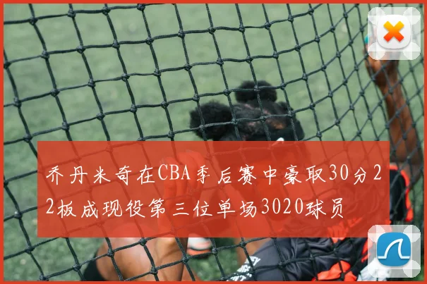 乔丹米奇在CBA季后赛中豪取30分22板成现役第三位单场3020球员